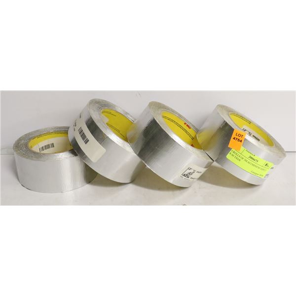 4 ROLLS OF 3M ALUMINIUM TAPE 2" X 60 YRDS