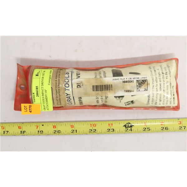 GRAY TOOLS IMPACT DRIVER SET & ATTATCHMENT 3/8"