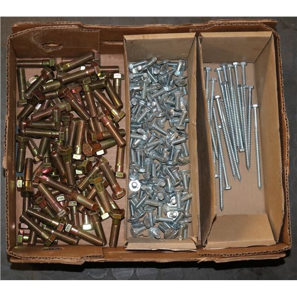 FLAT LOT OF ASSORTED SCREWS & BOLTS