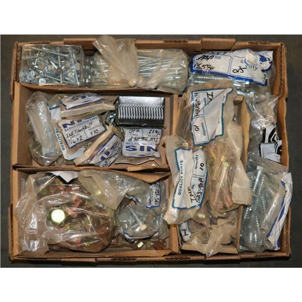 FLAT OF ASSORTED HEX HEAD SCREWS & MORE