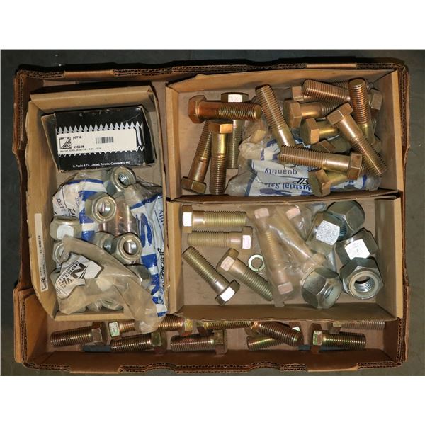 FLAT OF ASSORTED HEX HEAD SCREWS & MORE