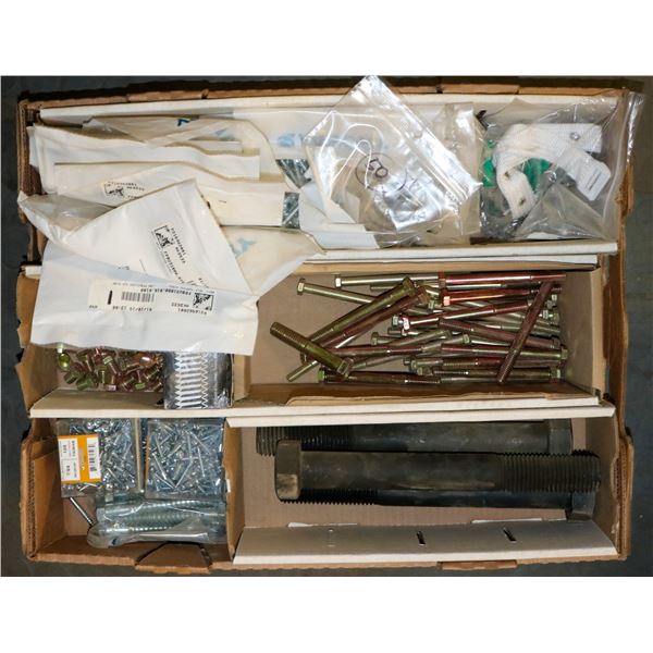 FLAT OF ASSORTED HEX HEAD SCREWS & MORE