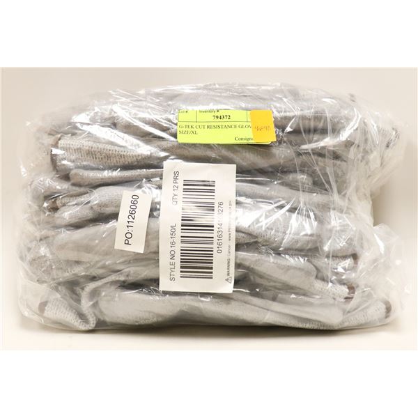 G-TEK CUT RESISTANCE GLOVES SIZE/XL
