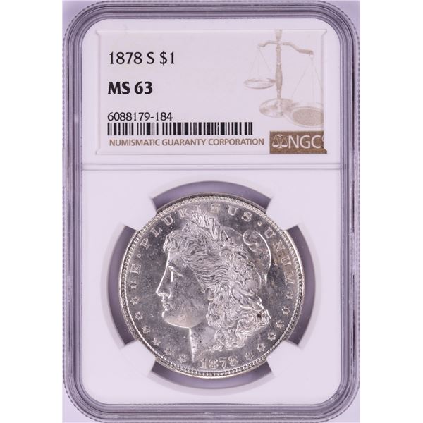 1878-S $1 Morgan Silver Dollar Coin NGC MS63