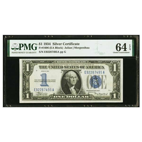 1934 $1 Silver Certificate PMG 64EPQ