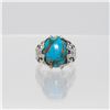Image 1 : Beautiful Natural 6ct Blue Turquoise Silver Ring
