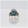 Image 3 : Beautiful Natural 6ct Blue Turquoise Silver Ring