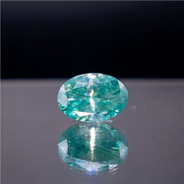 Lab Created 6.17 Ct Oval Cut Mint Green Diamond