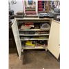 Image 2 : 2 DOOR WHITE LOCKING METAL STORAGE CABINET WITH ENGINE AND PARTS MANUAL CONTENT