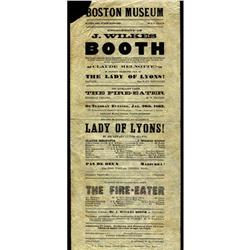 John Wilkes Booth. Theatrical broadside, Jan.