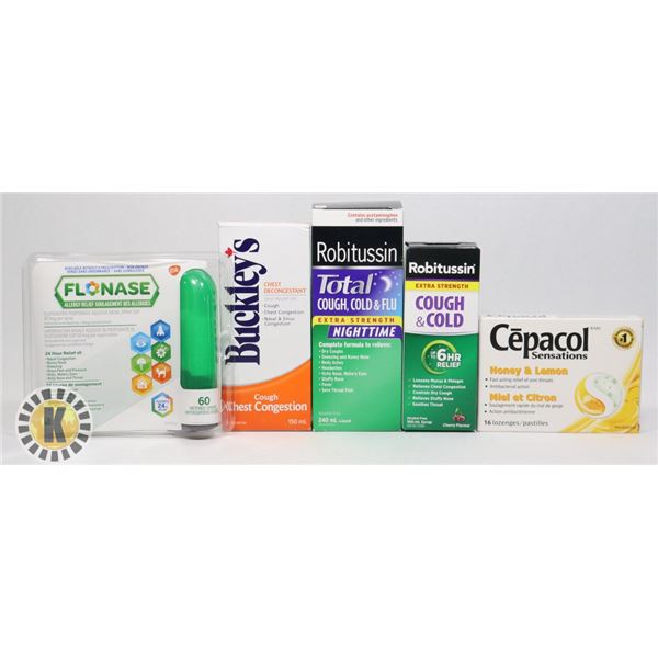 BAG OF ASSORTED COLD MEDICINE