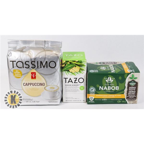 ASSORTED BAG OF TEA ALSO INCLUDES TASSIMO & TAZO