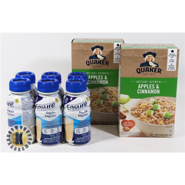 APPLE CINNAMON QUAKER OAT & ENSURE ENERGY DRINK
