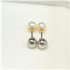 Image 1 : SILVER W.F. PEARL 2 PEARLS IN  1 EARRINGS