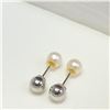 Image 2 : SILVER W.F. PEARL 2 PEARLS IN  1 EARRINGS