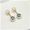 Image 3 : SILVER W.F. PEARL 2 PEARLS IN  1 EARRINGS