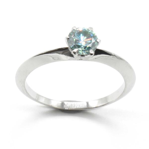 SILVER MOISSANITE (ROUND 5.5 MM)(0.65CT) RHODIUM