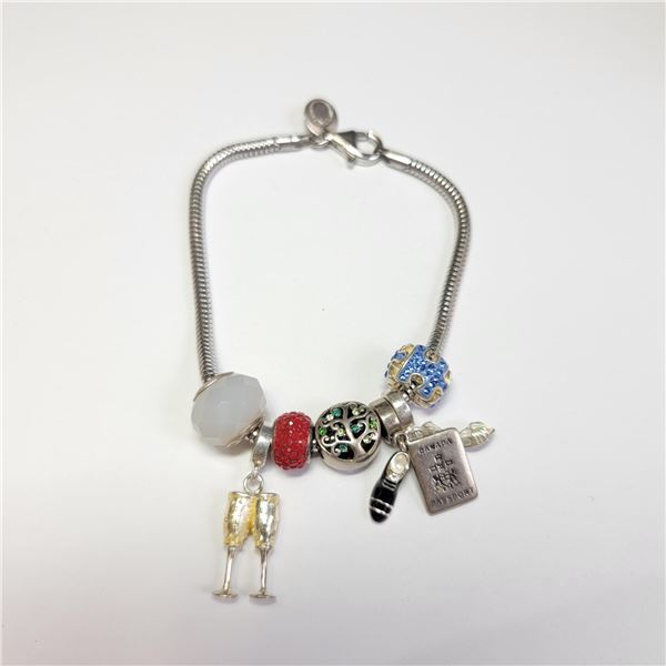 SILVER SHOES, CHAMPAGNE SHAPE, PUZZLE BRACELET