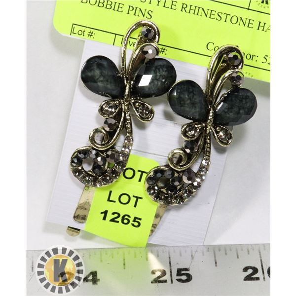 VINTAGE STYLE RHINESTONE HAIR BOBBIE PINS