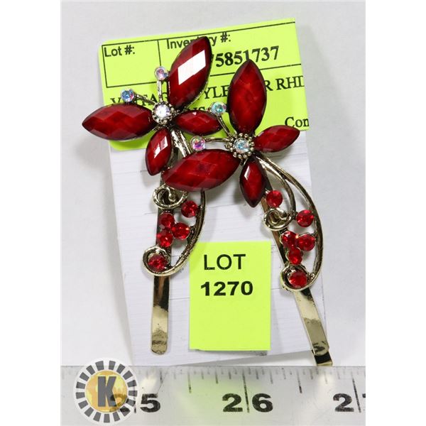 VINTAGE STYLE HAIR RHINESTONE BOBBIE PINS