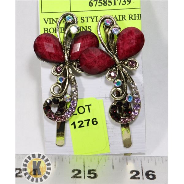 VINTAGE STYLE HAIR RHINESTONE BOBBIE PINS