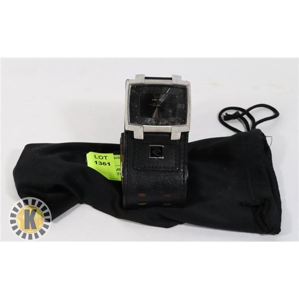 RIP CURL MENS WIDE LEATHER STRAP WATCH