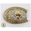 Image 1 : NUMBERED LUCKY HORSE SHOE HORSE BELT BUCKLE