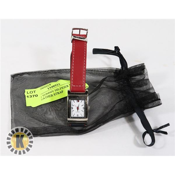 LADIES TOMMY HILFIGER WATCH RED LEATHER STRAP