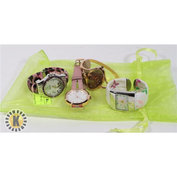 4 LADIES FASHION WATCHES ALL TOGETHER