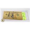 Image 1 : 15)  LOT OF 7 GOLD FOIL COLORIZED US BANKNOTES
