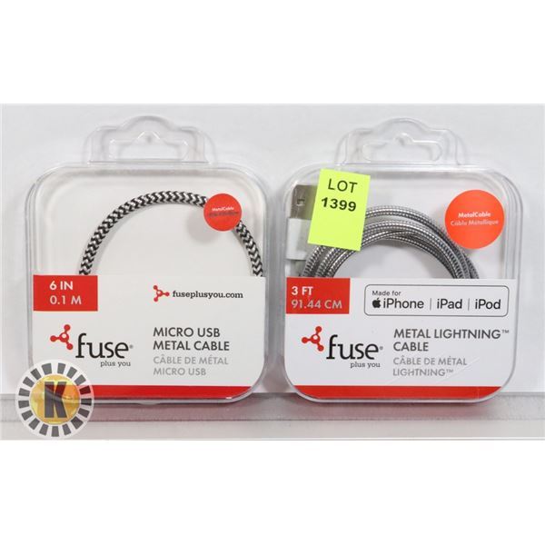 2 FUSE METAL LIGHTING CABLE 3FT