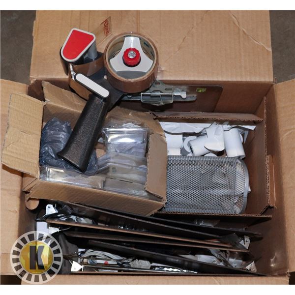 BOX OF OFFICE SUPPLIES