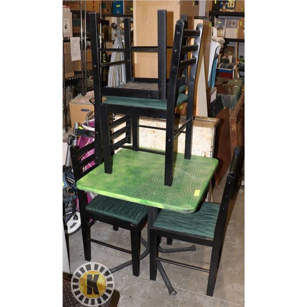 1 SMALL RESTAURANT TABLE AND 4 CHAIRS