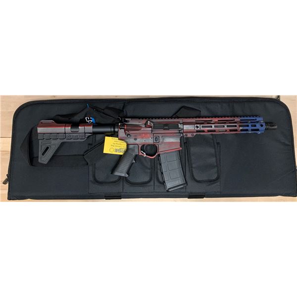 WISE ARMS 10.5" BILLET 300 BLACKOUT W/ 10" RAIL- Red/White/Blue