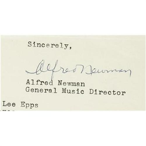 Alfred Newman Signed Letter, 1959