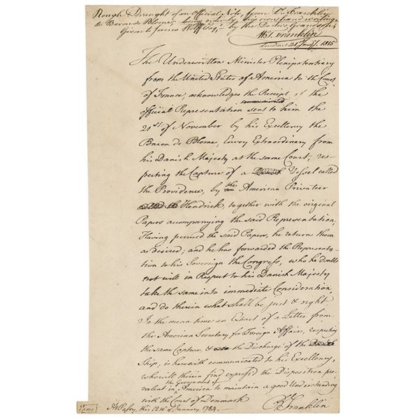 Benjamin Franklin Autograph Letter Signed