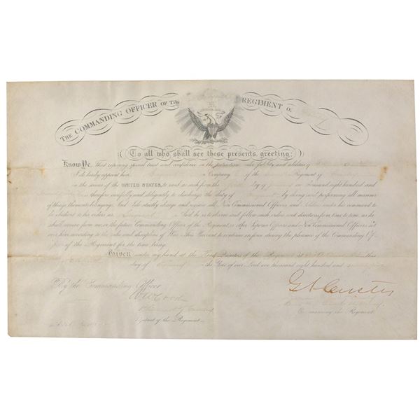 George A. Custer Document Signed