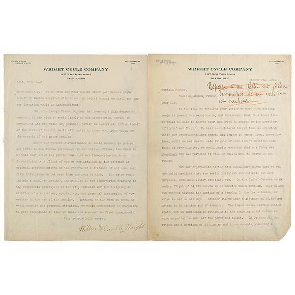 Orville Wright Typed Letter Signed