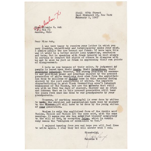 Malcolm X Archive of Letters, Handbills, and Photographs