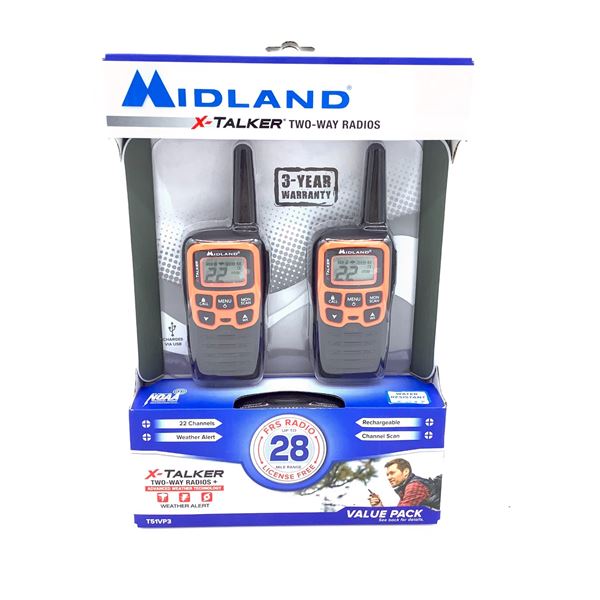 Midland X-Talker Rechargeable 2-Way Radios, New