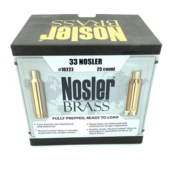 Nosler Brass 33 Nosler, 25 Count, New