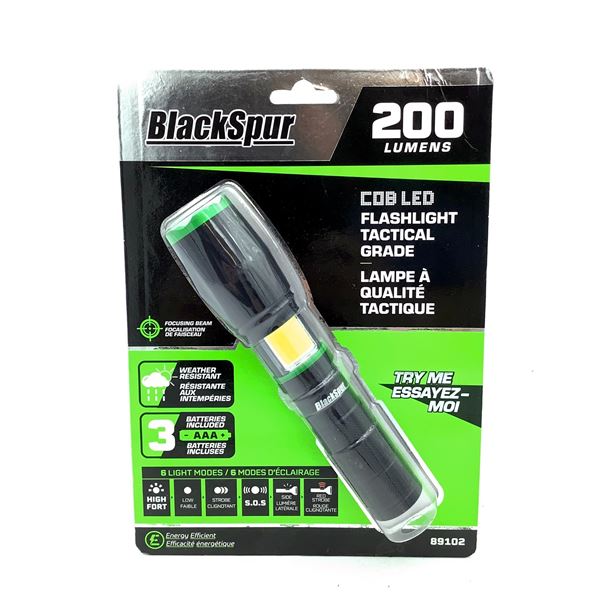 Blackspur COB LED Flashlight Tactical Grade, New