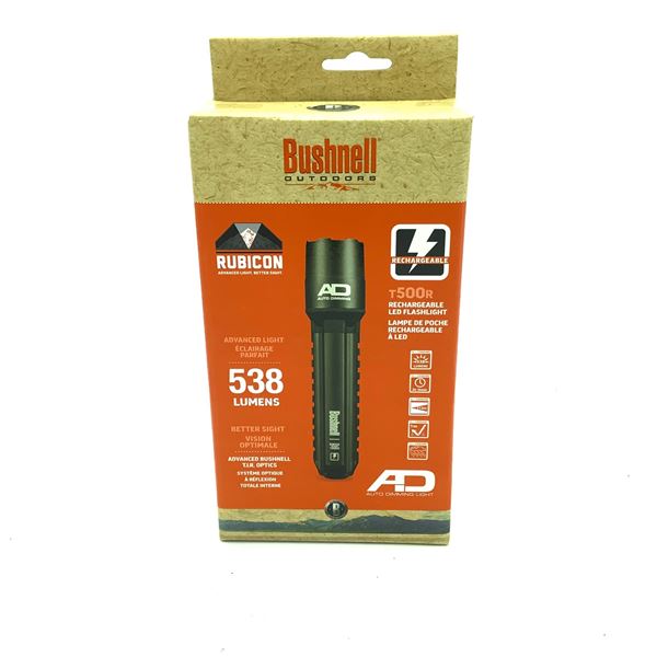 Bushnell Rubicon T500R Rechargeable LED Flashlight, New