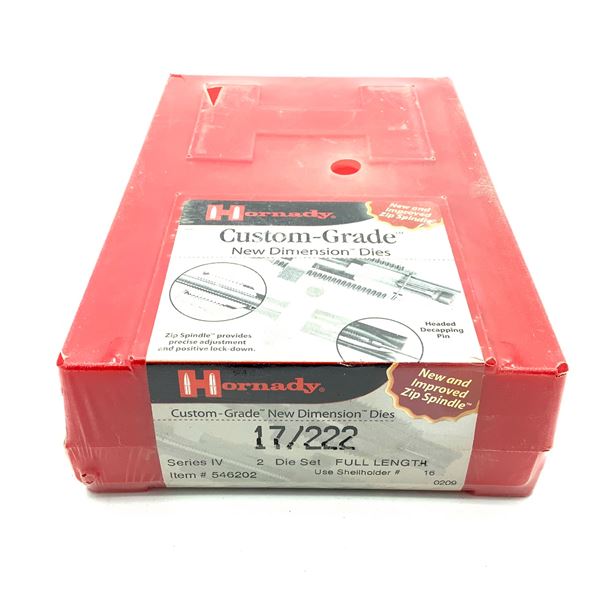 Hornady 17/222 2 Die Set, Series IV, Full Length, New
