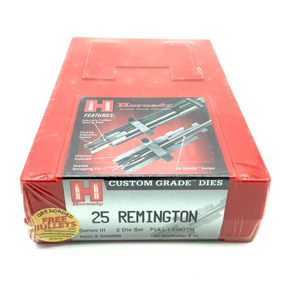 Hornady 25 Rem 2 Die Set, Series III, Full Length, New