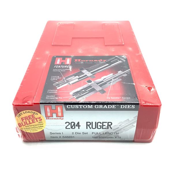 Hornady 204 Ruger 2 Die Set, Series I, Full Length, New