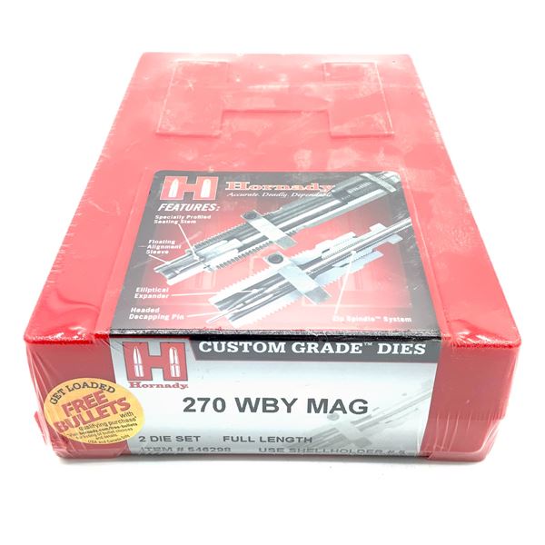 Hornady 270 WBY Mag 2 Die Set, Full Length, New