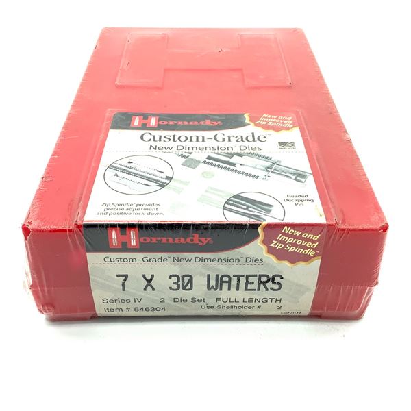 Hornady 7x30 Waters 2 Die Set, Series IV, Full Length, New