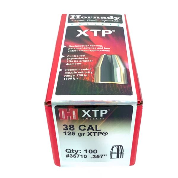 Hornady 38 Caliber XTP Projectiles, 125 gr, 100 Count, New
