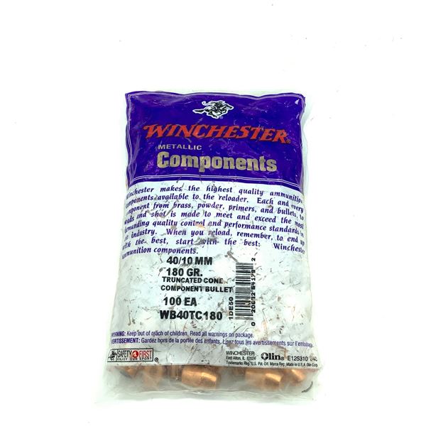 Winchester 40/ 10mm Projectiles, 180 gr, 100 Count, New